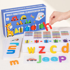 multipurpose wood classification box for preschool & baby smart early education learning toy with number matching cards