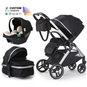 4 in 1 luxury baby carriage 3 in 1 infant car seat carrier foldable stroller pram for travel baby trolley with car seat