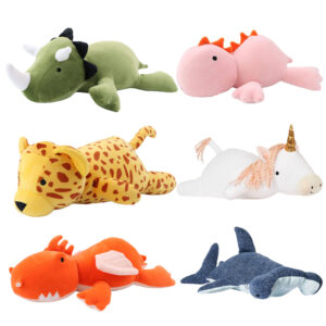 custom soft cute dinosaur unicorn bedtime toys weighted plush pillow dolls pp cotton filling anxiety relief animal plush toys