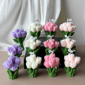 wholesale handmade novelty candle tulip shaped vanilla aroma scented candles for lower moq home&wedding decor gifts