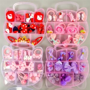 wholesale 11 pieces headdress headband kids accessories cartoon gift box bow hair circle bow hair clip set