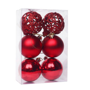 hot sale custom 6cm 8cm plastic fashionable christmas balls ornaments personalized for christmas tree