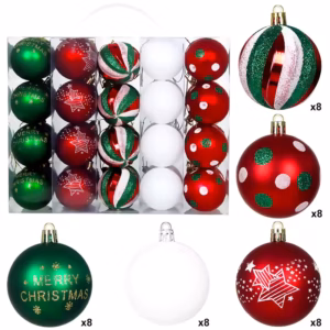 6cm 40pcs high quality christmas tree ornaments ball set circle hand uv painted decorated christmas ball tree ornaments