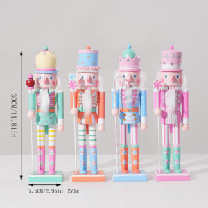 handmade eco friendly macaron colorful nutcracker soldier ornament hand painted details glossy finish for christmas new year