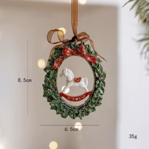 new product christmas decoration nordic retro christmas tree decoration resin elf bell trojan horse pendant