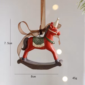 new product christmas decoration nordic retro christmas tree decoration resin elf bell trojan horse pendant