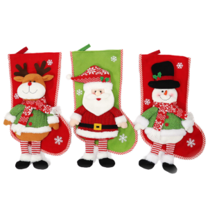 christmas decorations red white stitched cute snowman santa home decor ornaments sacks large christmas stocking gift candy bags
