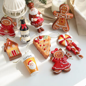 Christmas Decoration Ornaments christmas tree coffee cup ornament shatterproof xmas tree decor chef santa claus gingerbread man ornaments for christmas tree