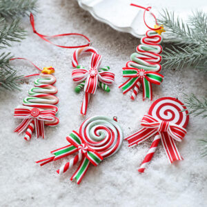 9.5cm christmas candy ornaments xmas hanging candy cane christmas pendants christmas candy decorations for tree