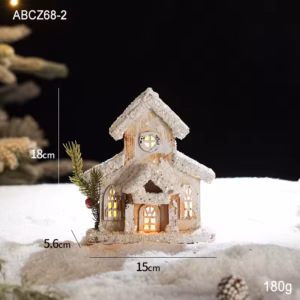 led wooden lighted christmas houses xmas ornament happy new year snow christmas wooden house