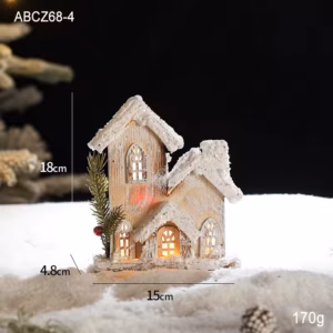 Christmas Decoration Ornaments led wooden lighted christmas houses xmas ornament happy new year snow christmas wooden house