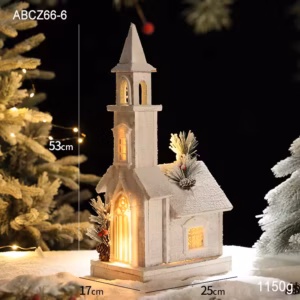 led wooden lighted christmas houses xmas ornament happy new year snow christmas wooden house