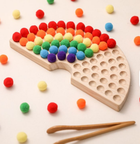 rocket ball game wooden toy set