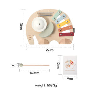 hot sale: elephant music piano percussion instrument, wooden animal type montessori toy for ages 2 4