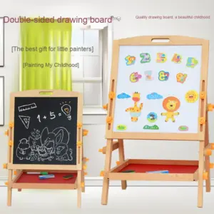 wooden train track set with double deck bridge: deluxe montessori educational toy for ages 2 7, 1:12 scale.