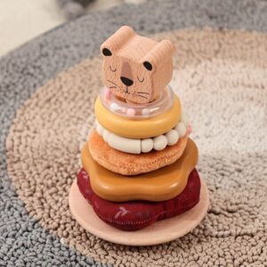 customizable logo lion set column wood educational toys wholesale selling for children 2 4 years.
