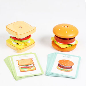 wooden train track set with double deck bridge: deluxe montessori educational toy for ages 2 7, 1:12 scale.