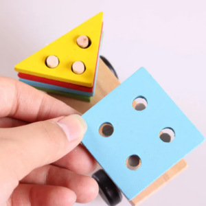 wooden train track set with double deck bridge: deluxe montessori educational toy for ages 2 7, 1:12 scale.