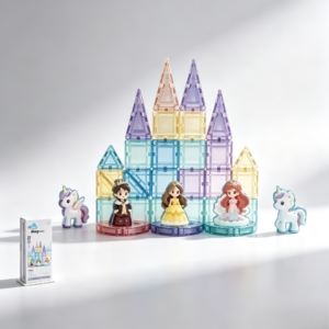 37 piece 3cm mini magnetic tiles – princess theme