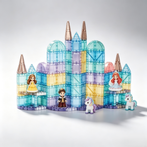 117 piece 3cm mini magnetic tiles – princess theme