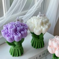 wholesale handmade novelty candle tulip shaped vanilla aroma scented candles for lower moq home&wedding decor gifts
